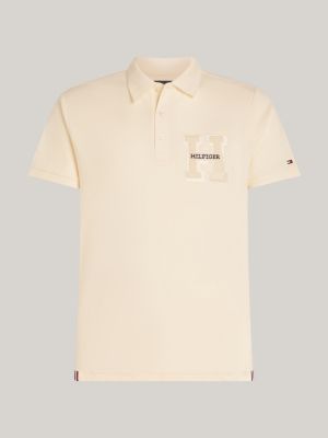 Bouclé Logo Regular Fit Polo | Beige | Tommy Hilfiger