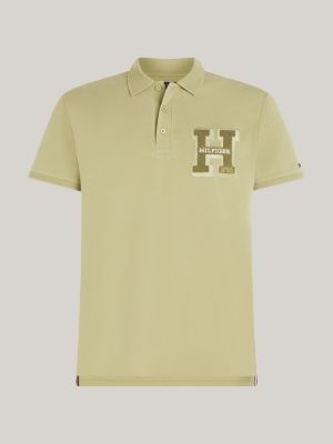 Regular Fit Poloshirt mit Bouclé-Logo | Grün | Tommy Hilfiger
