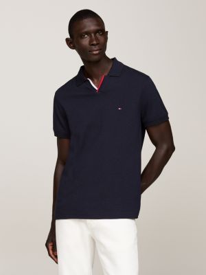 Hilfiger Monotype Contrast Placket Regular Polo | Blue | Tommy 