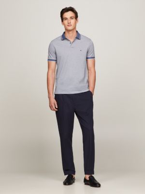 Hilfiger Monotype Logo Collar Regular Polo | Blue | Tommy Hilfiger