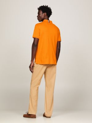 Regular Fit Interlock-Poloshirt mit Stickerei | Orange | Tommy 