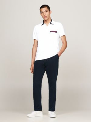 Tipped Logo Embroidery Regular Fit Polo | White | Tommy Hilfiger
