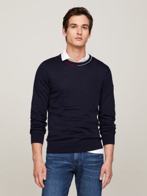 Navy cheap tommy jumper