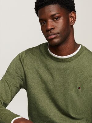 Tommy hilfiger best sale green crew neck