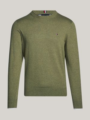 Crew Neck Mouline Jumper Green Tommy Hilfiger