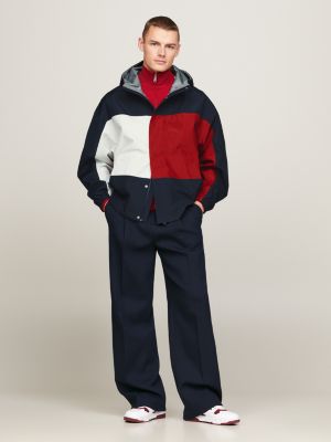 Tommy x CLOT Dual Gender Back Logo Colour-Blocked Jacket | Blue | Tommy ...