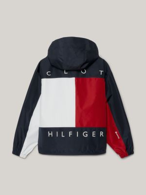 Tommy x CLOT Dual Gender Back Logo Colour-Blocked Jacket | Blue | Tommy ...