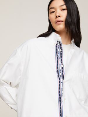 Tommy x CLOT Stripe Regular Oxford Shirt | White | Tommy Hilfiger