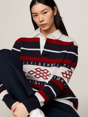 Tommy x CLOT Regular Rugby Jumper | White | Tommy Hilfiger