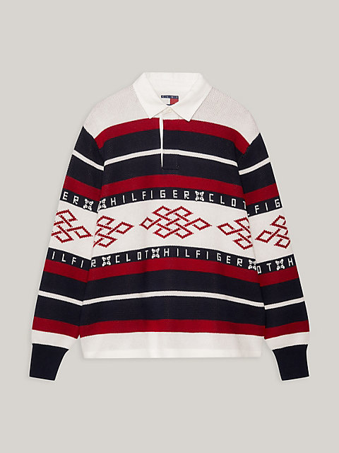 pull coupe standard rugby tommy x clot white pour hommes tommy hilfiger