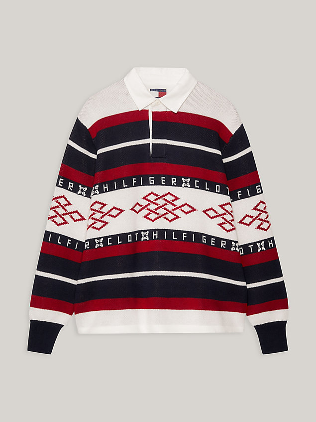 pullover rugby tommy x clot regular fit white da uomini tommy hilfiger