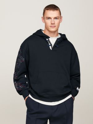 Tommy x CLOT Half-Placket Dragon Motif Hoody | Blue | Tommy Hilfiger
