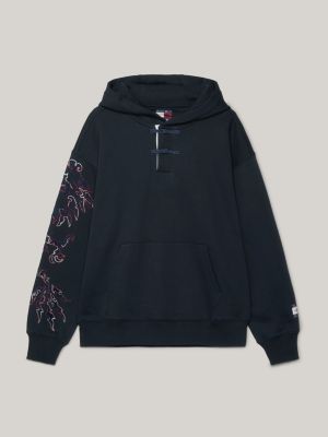 Tommy x CLOT Half Placket Dragon Motif Hoody Blue Tommy Hilfiger