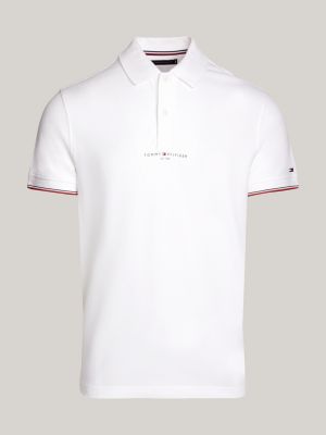 Tipped Cuffs Logo Regular Polo | White | Tommy Hilfiger