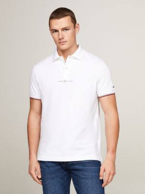 TOMMY HILFIGER - Men's polo shirt with signature details - OT-XM0XM02045YBR  - White