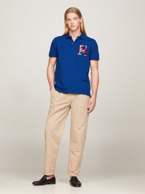 TH Monogram Appliqué Regular Fit Polo | Blue | Tommy Hilfiger