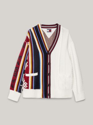 Tommy x CLOT Dual Gender Stripe Knit Cardigan | White | Tommy Hilfiger