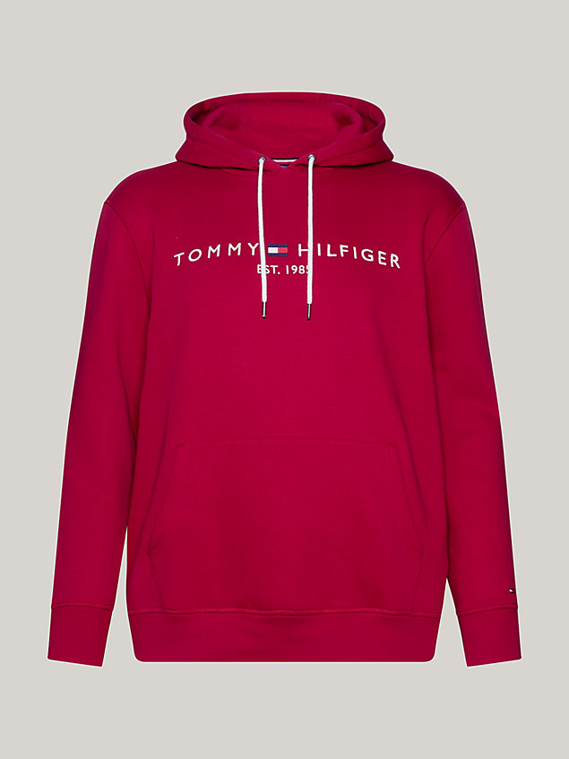 red plus logo regular fit hoody for men tommy hilfiger