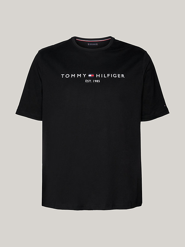 black plus logo slim fit jersey t-shirt for men tommy hilfiger