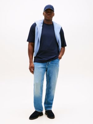 blau plus slim fit t-shirt mit rundhalsausschnitt für herren - tommy hilfiger