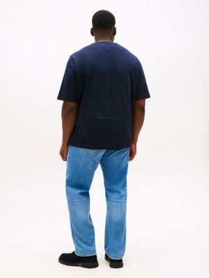 blau plus slim fit t-shirt mit rundhalsausschnitt für herren - tommy hilfiger