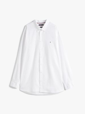 white plus th flex regular poplin shirt for men tommy hilfiger