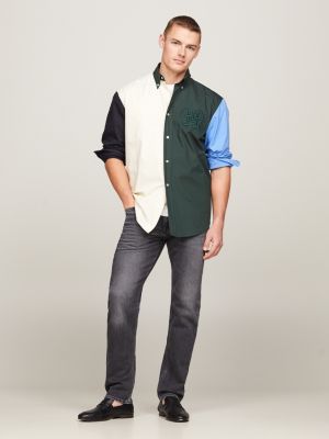 denim mercer schwarze regular straight jeans für herren - tommy hilfiger