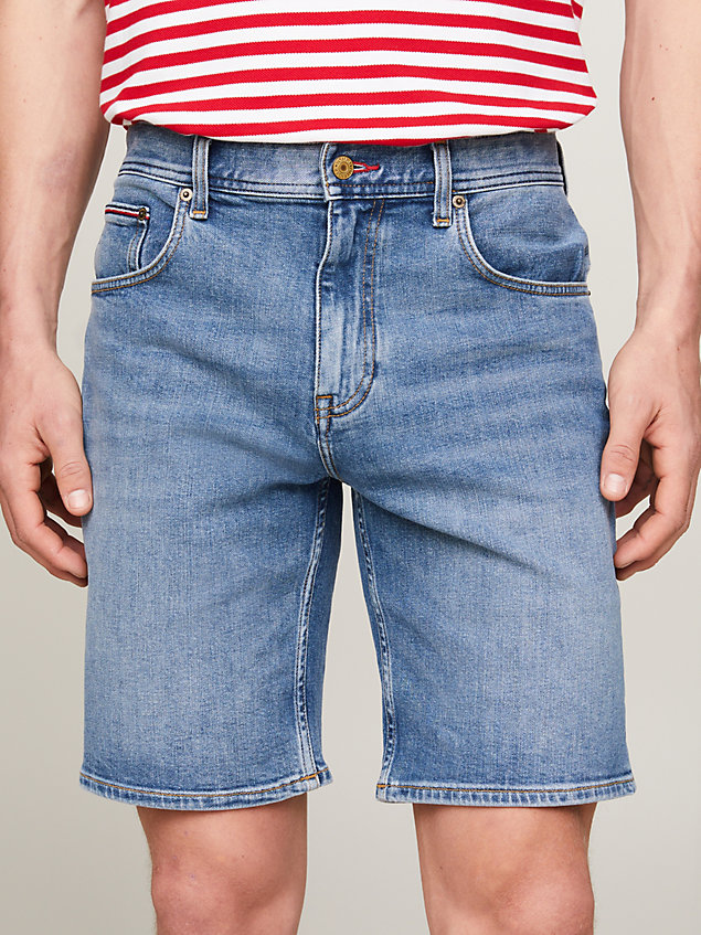 denim brooklyn faded five-pocket denim shorts for men tommy hilfiger