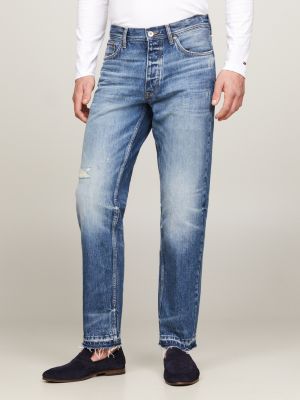 Moore Raw Hem Straight Tapered Jeans Blue Tommy Hilfiger