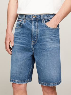 Flag Straight Denim Bermuda Shorts Blue Tommy Hilfiger