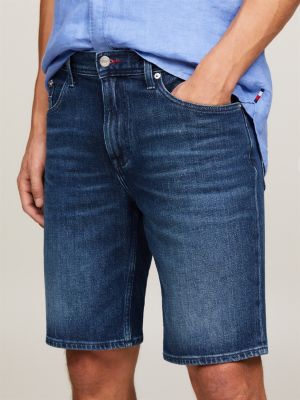 Brooklyn Straight Faded Denim Shorts, Denim