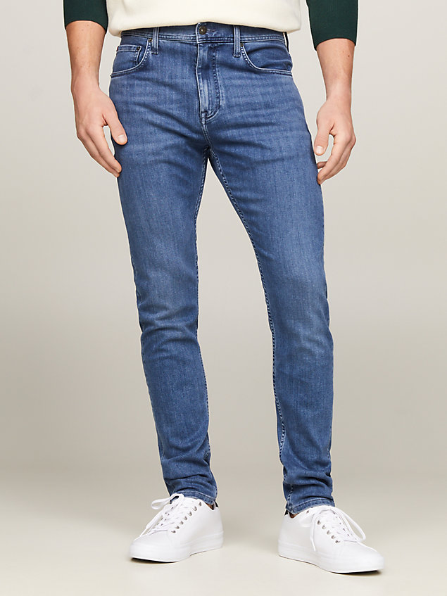 denim houston slim jeans met toelopende broekspijpen voor heren - tommy hilfiger