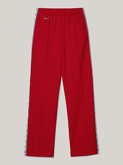 red tommy x clot relaxed broek met logotape voor heren - tommy hilfiger