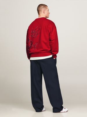 Tommy x CLOT Dual Gender Dragon Motif Sweatshirt | Red | Tommy Hilfiger