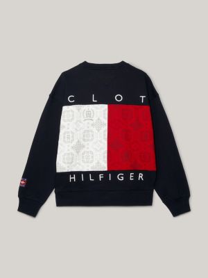 Tommy x CLOT Dual Gender Back Logo Flag Sweatshirt | Blue | Tommy Hilfiger