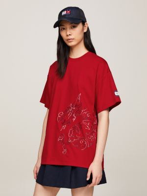 T shirt dragon rouge hot sale