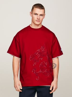 Red tommy hilfiger t shirt clearance mens