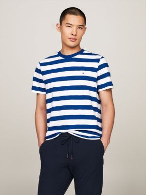 Textured Stripe T-Shirt | Blue | Tommy Hilfiger