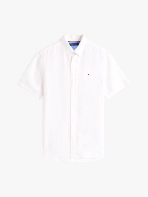 white washed pure linen shirt for men tommy hilfiger