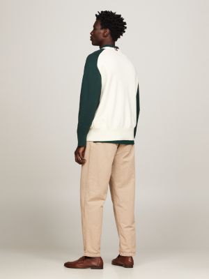 Color Block-Pullover mit Hilfiger-Monotype-Logo | Weiß | Tommy 