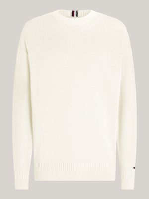 Relaxed Fit Pullover mit aufgestickter Flag | BEIGE | Tommy Hilfiger