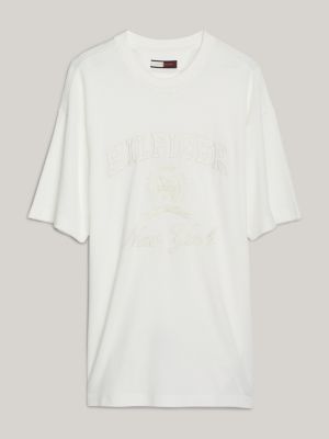 Archive Crest Pique T-Shirt | White | Tommy Hilfiger