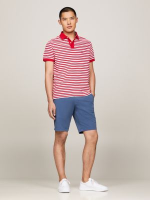 blue harlem skinny fit chino-shorts in stückfärbung für herren - tommy hilfiger