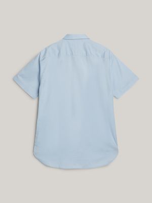 blue adaptive th flex regular fit popeline-kurzarm-hemd für herren - tommy hilfiger