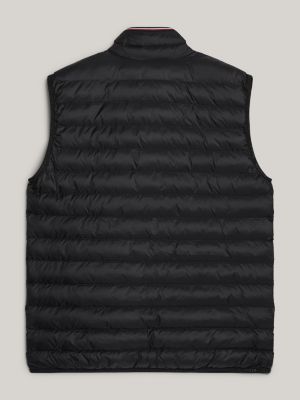 black adaptive verstaubare wattierte weste für herren - tommy hilfiger