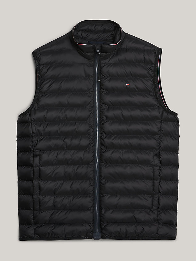 black adaptive packable padded vest for men tommy hilfiger