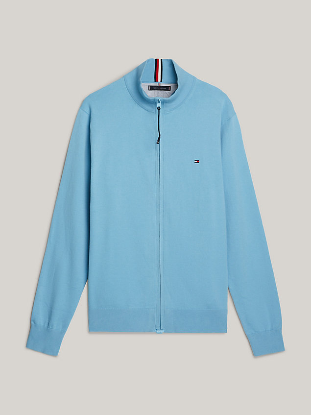 blue adaptive 1985 collection zip-thru jumper for men tommy hilfiger