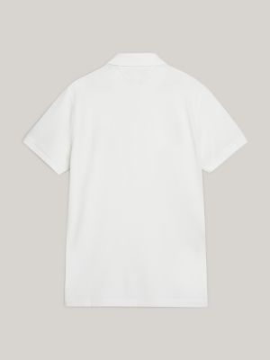white adaptive regular fit poloshirt mit rundem logo für herren - tommy hilfiger