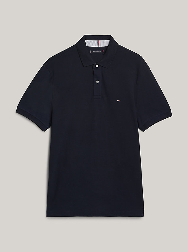 blue adaptive 1985 collection flag embroidery regular polo for men tommy hilfiger