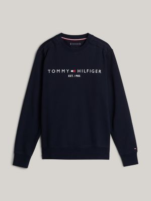 sweat adaptive à logo bleu pour hommes tommy hilfiger